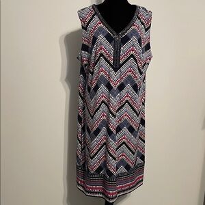 JM Collection Chevron Pattern Sleeveless Dress